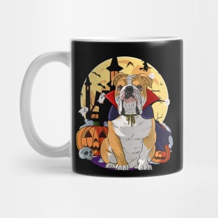 English Bulldog Witch Happy Halloween Mug